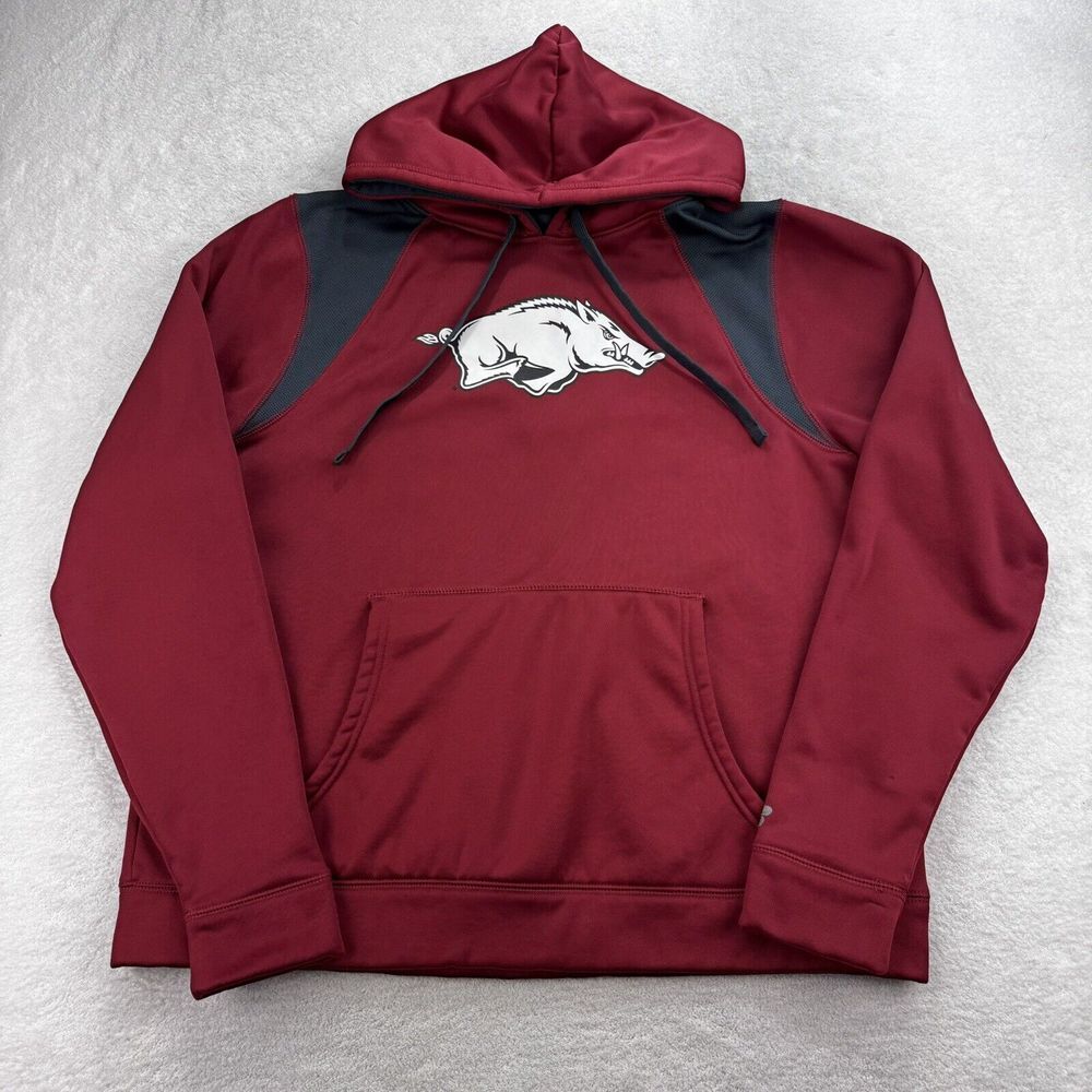 Arkansas Razorbacks Russell Pullover Hoodie Women XXL Red ‎ Fleece